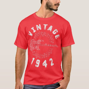 Vintage 1942 Birthday Limited Edition Guitar Music T-Shirt