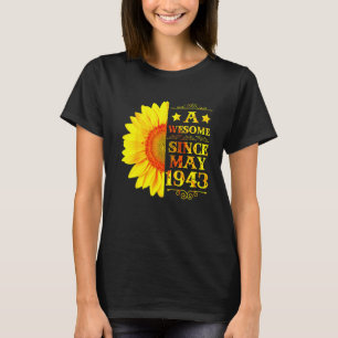 Vintage 1943  72 Years Old May 72th Sunshine Birth T-Shirt