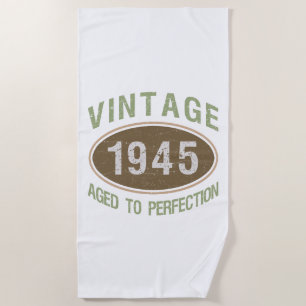 Vintage 1945 80th Birthday Beach Towel