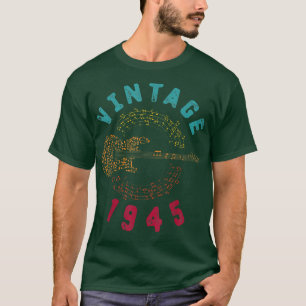 Vintage 1945 Birthday Limited Edition Guitar Music T-Shirt