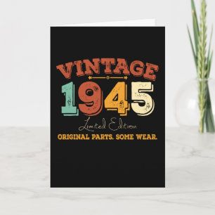Vintage 1945 Original Parts Funny Birthday Gift Card