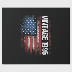 Vintage 1946 80th Birthday Gifts 80 Years Old Amer Wrapping Paper