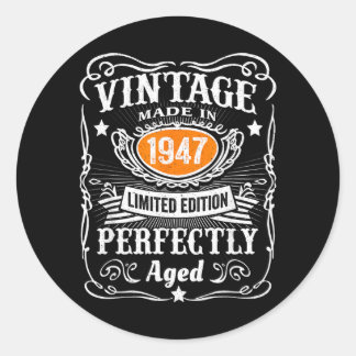 Vintage 1947 Lied Edition 80 Year Old Gifts 80th Classic Round Sticker