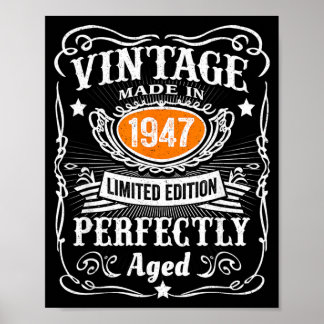 Vintage 1947 Lied Edition 80 Year Old Gifts 80th Poster