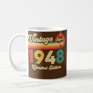 Vintage 1948 Birthday Men Women Retro Legend Coffee Mug