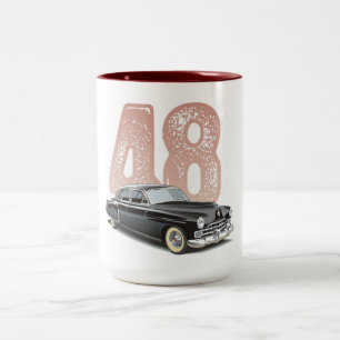 Vintage 1948 Cadillac Coupe: Black classic car Two-Tone Coffee Mug
