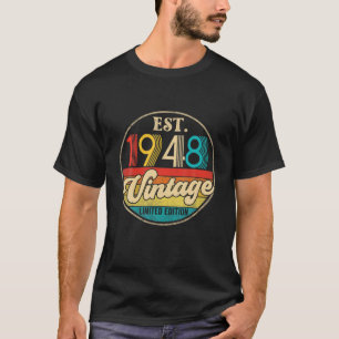 Vintage 1948 Made In 1948 74Th Birthday Funny 74 Y T-Shirt