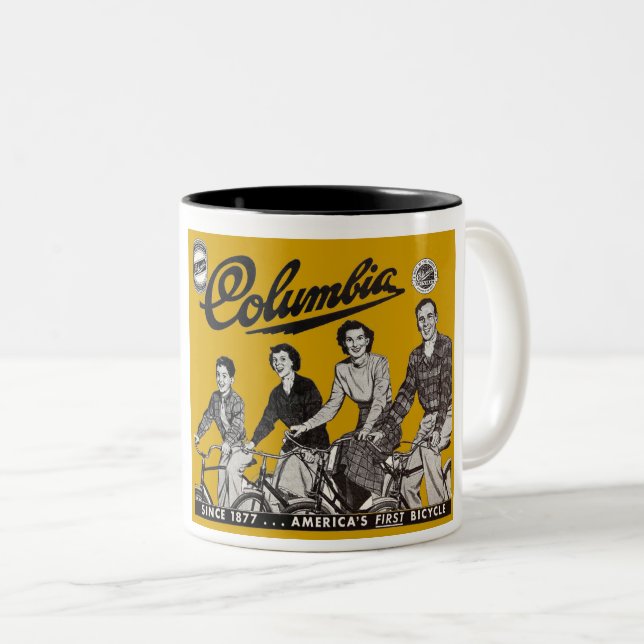 VINTAGE 1949 BICYCLE AD Two-Tone COFFEE MUG (Front Right)
