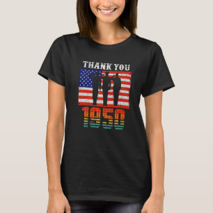 Vintage 1950 72 Years Old Flag American 72th Birt T-Shirt
