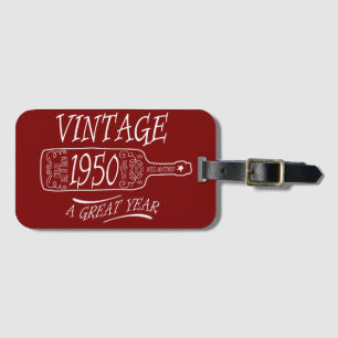 Vintage 1950 A Great Year Luggage Tag