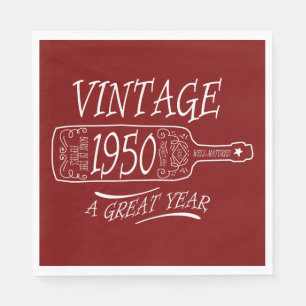 Vintage 1950 A Great Year Napkin