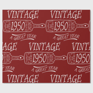 Vintage 1950 A Great Year Wrapping Paper
