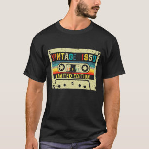 Vintage 1950 Birthday Cassette Tape Party T-Shirt