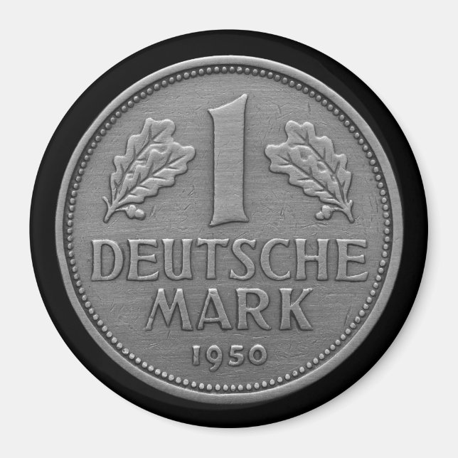 Vintage 1950 German One Mark Magnet (Front)