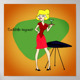 Vintage 1950 Inspired Cocktail Poster
