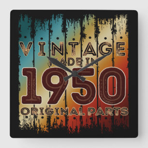 vintage 1950 original parts square wall clock