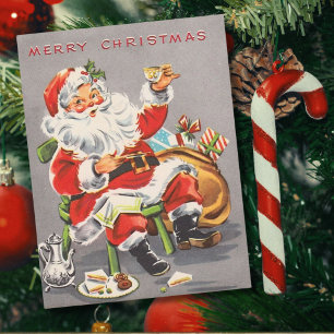 Vintage 1950 Santa Claus Holiday Postcard