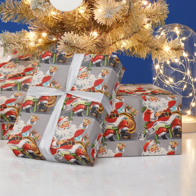 Vintage 1950 Santa Wrapping Paper (Holidays)