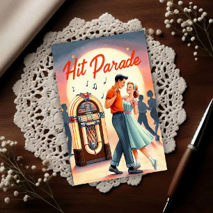 Vintage 1950s Dance Party Postcard