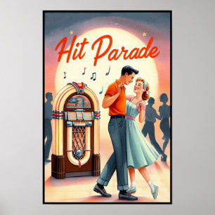 Vintage 1950s Dance Party Poster