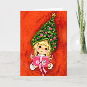 Vintage 1950's Elf Christmas Card