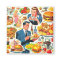 Vintage 1950s Food Comics Illustration