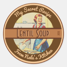 Vintage 1950s Food Label with Custom Text & Name