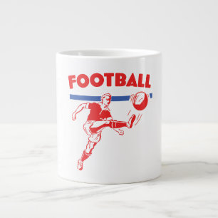 Vintage 1950s Football player Large Coffee Mug