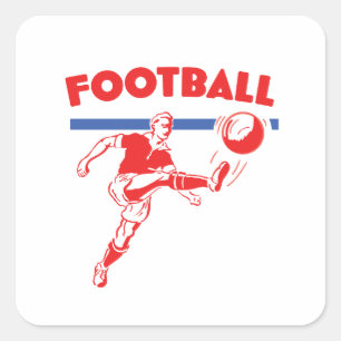 Vintage 1950s Football player Square Sticker