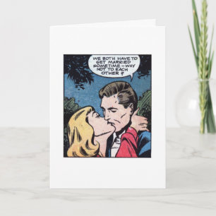 Vintage 1950s romance engagement card