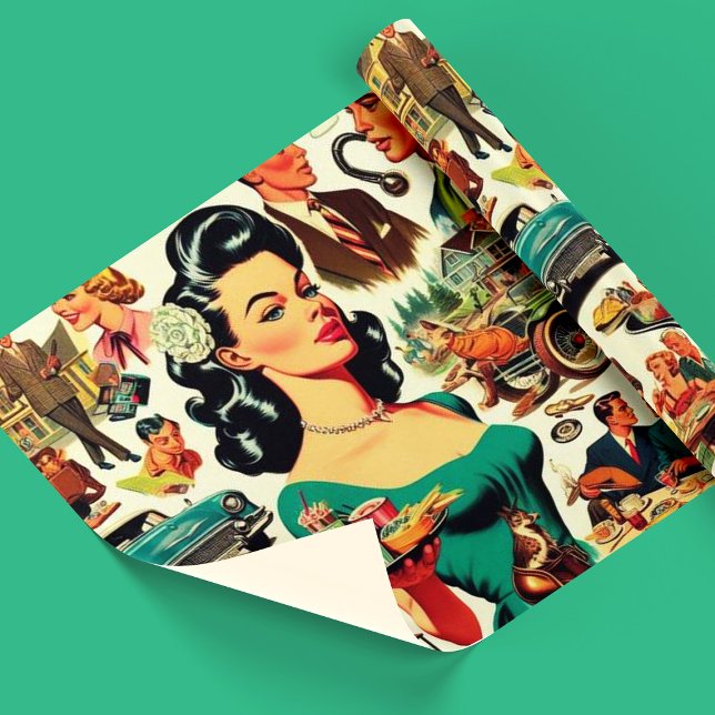 Vintage 1950s Seamless Pattern Wrapping Paper (Creator Uploaded)