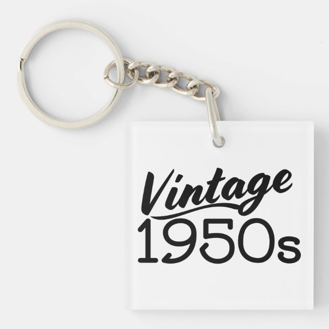 Vintage 1950s T-Shirt Button Key Ring (Front)