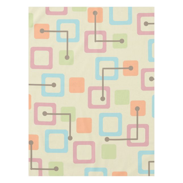 Vintage 1950s Tiles & Squares (Pastel) Tablecloth (Front)