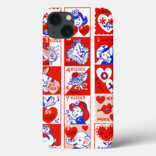 Vintage 1950s Valentine Stamp Pattern Retro Kitsch iPhone 13 Case