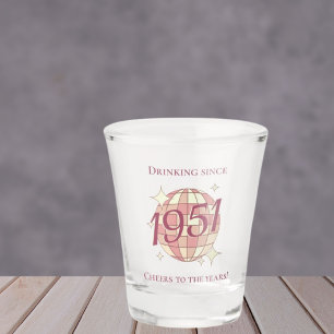 Vintage 1951 75th birthday retro purple shot glass