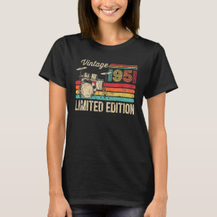 Vintage 1951 Drums 72th Birthday Drummer T-Shirt