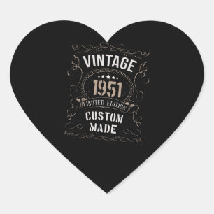 Vintage 1951 Limited Edition Custom made Heart Sticker