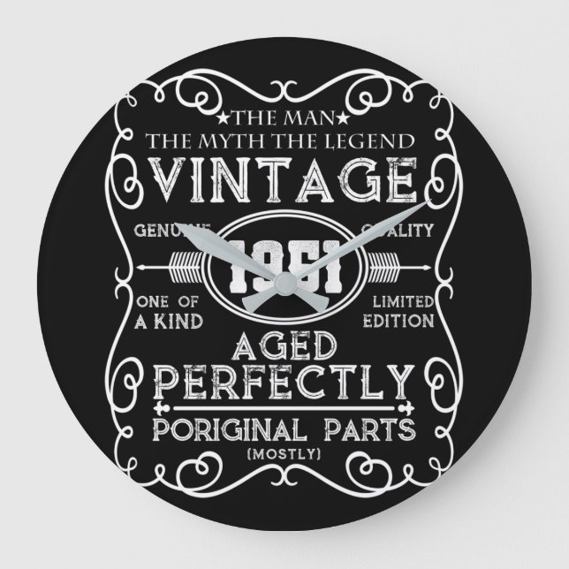 Vintage 1951 Man Myth Legend 70th Birthday Large Clock (Front)