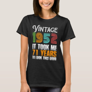 Vintage 1952 71 Years Old Birthday Retro Father's T-Shirt