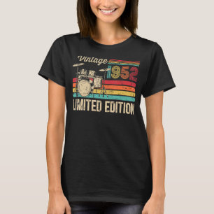 Vintage 1952 Drums 71th Birthday Drummer T-Shirt