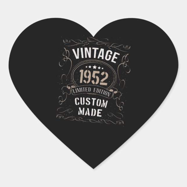 Vintage 1952 Limited Edition Custom made Heart Sticker (Front)