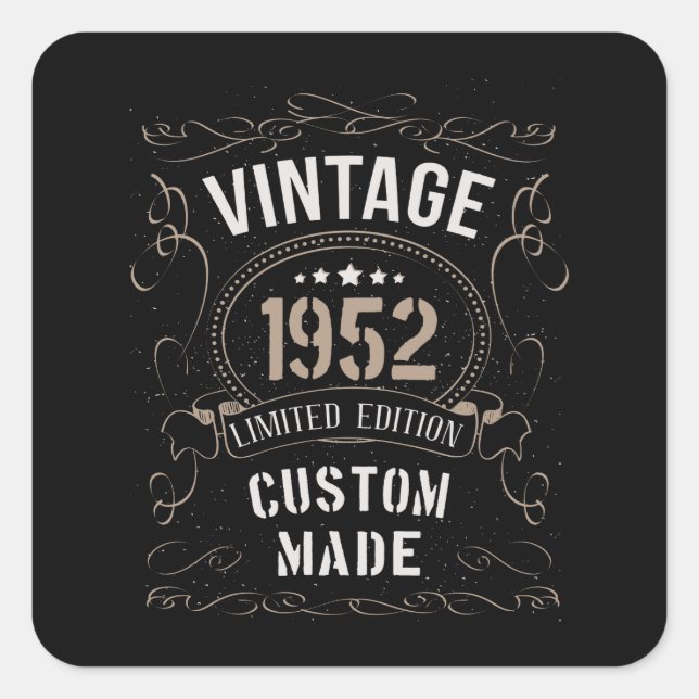 Vintage 1952 Limited Edition Custom made Square Sticker (Front)