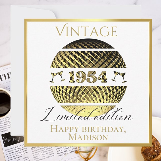 Vintage 1954 70th birthday gold card (Creator Uploaded)