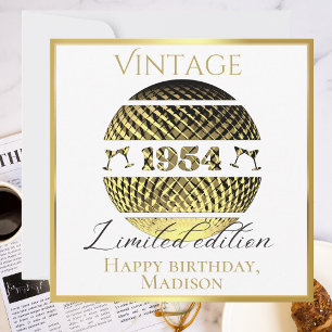 Vintage 1954 70th birthday gold card