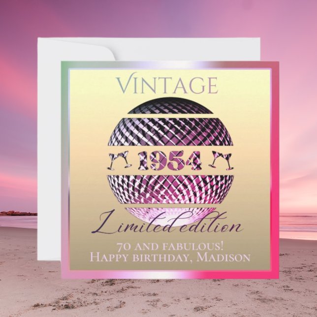 Vintage 1954 70th birthday pink card (Creator Uploaded)