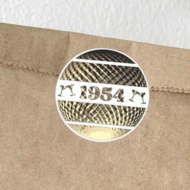 Vintage 1954 celebrations disco ball classic round sticker (Creator Uploaded)