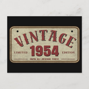 Vintage 1954 Limited Edition All Original Parts Postcard