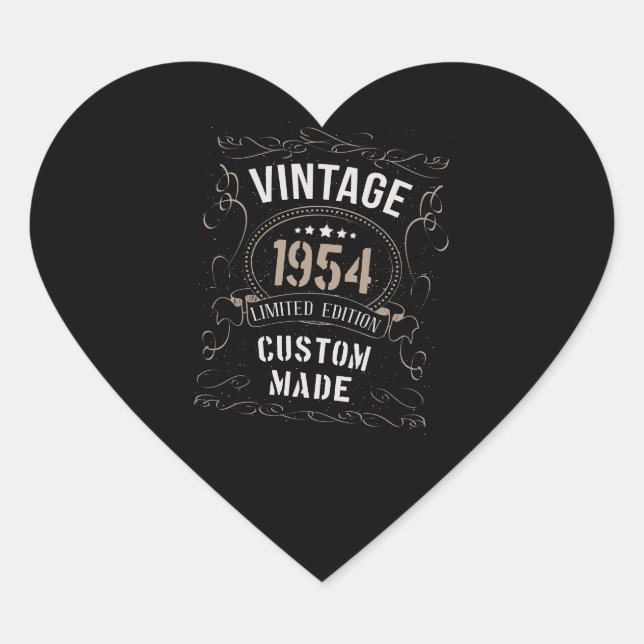 Vintage 1954 Limited Edition Custom made Heart Sticker (Front)