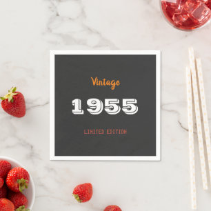 Vintage 1955 70th Birthday Limited Edition Party Napkin