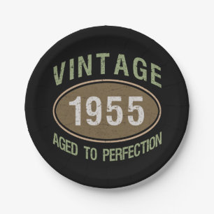 Vintage 1955 70th Birthday Paper Plate